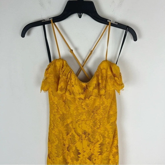 Majorelle Revolve Paisley Lace Maxi Dress in Gold Yellow Size XS - Picture 6 of 10